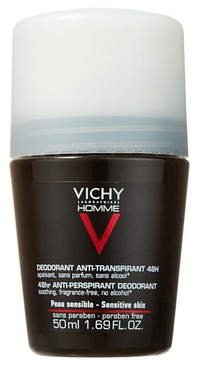 Дезодорант-антиперспирант ролик Vichy Homme для чувствительной кожи (фото modal 1)