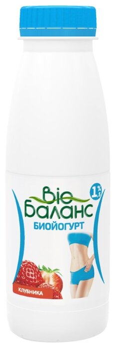 Питьевой йогурт Био Баланс с бифидобактериями Клубника 1.5%, 330 г (фото modal 1)