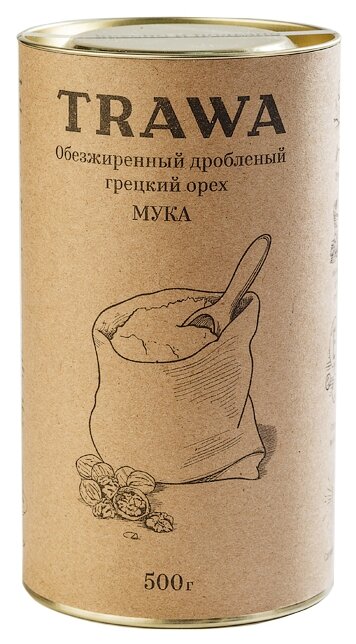 Мука Trawa из обезжиренных дробленых грецких орехов, 0.5 кг (фото modal 1)