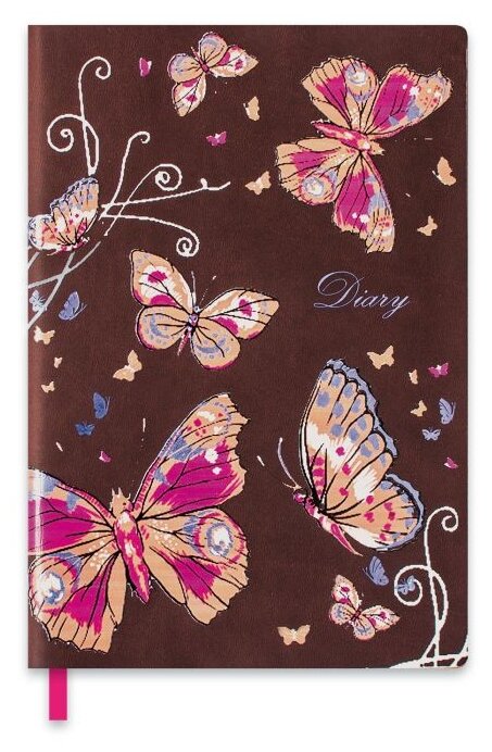 Ежедневник Феникс+ Бабочки недатированный, искусственная кожа, А5, 120 листов (фото modal 1)