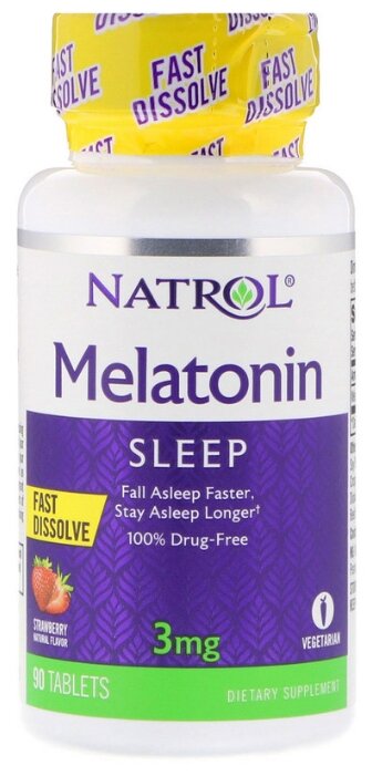 Мелатонин Natrol Melatonin 3 mg Fast Dissolve (90 таблеток) (фото modal 1)