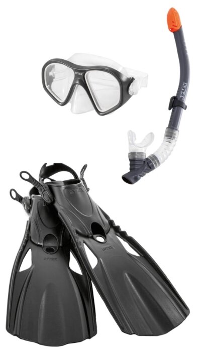 Набор для плавания с ластами Intex Reef Rider размер 8-11 (фото modal 1)