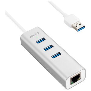 USB-концентратор ANKER Aluminum 3-Port USB 3.0 and Ethernet Hub, разъемов: 3 (фото modal nav 2)