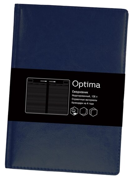 Ежедневник Listoff Optima недатированный, искусственная кожа, А5, 136 листов (фото modal 4)