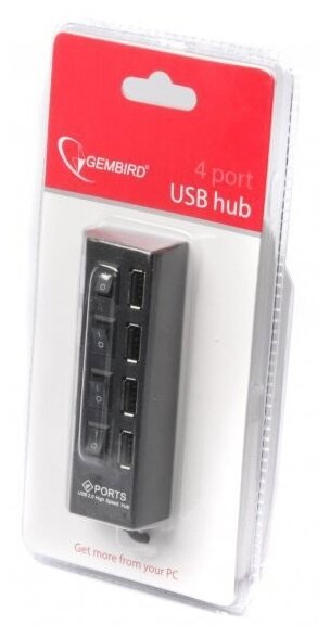 USB-концентратор Gembird UHB-U2P4-02, разъемов: 4 (фото modal 3)