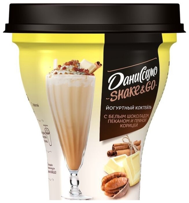 Питьевой йогурт Даниссимо Shake&Go с белым шоколадом, пеканом и пряной корицей 5.2%, 260 г (фото modal 2)