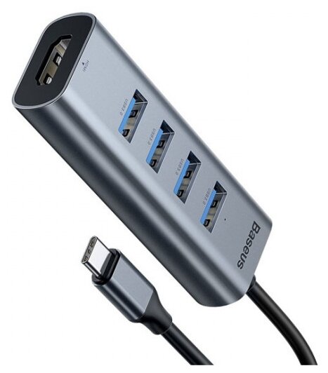 USB-концентратор Baseus Enjoy Series Type-C - 4xUSB/HDMI (CAHUB-N0G), разъемов: 4 (фото modal 2)
