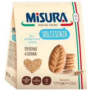 Печенье Misura Dolcesenza 4 злака, 120 г (фото modal nav 1)