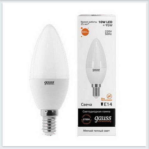 Лампа gauss E14 10Вт 2700K (фото modal 4)