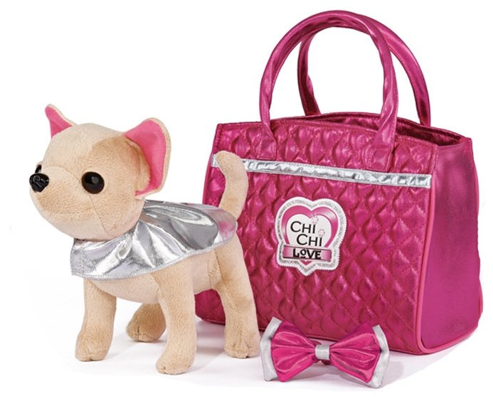 Мягкая игрушка Simba Chi chi love Чихуахуа Гламур с розовой сумочкой 20 см (фото modal 1)