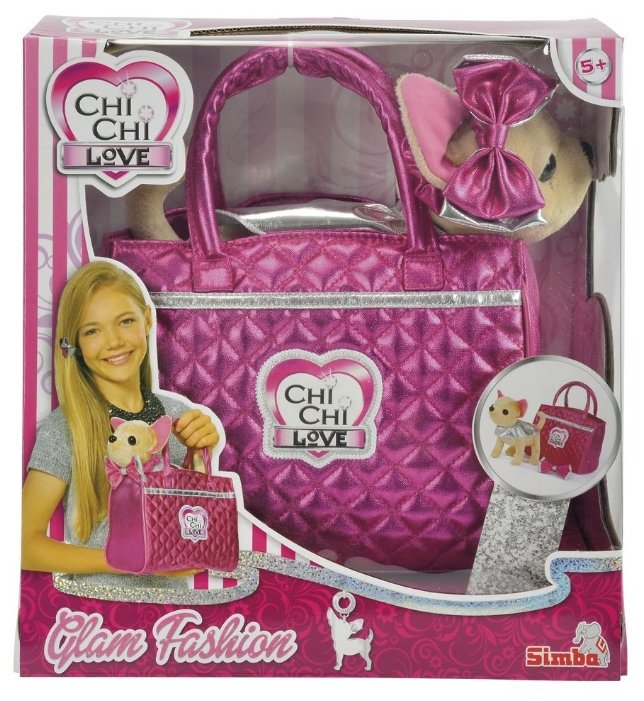 Мягкая игрушка Simba Chi chi love Чихуахуа Гламур с розовой сумочкой 20 см (фото modal 3)