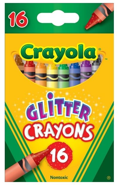 Crayola Восковые мелки с блестками 16 цветов 52-3716 (фото modal 1)