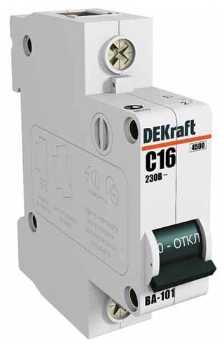 Автоматический выключатель DEKraft ВА-101 1P (C) 4,5kA (фото modal 1)