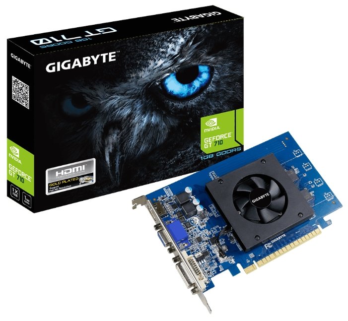 Видеокарта GIGABYTE GeForce GT 710 954Mhz PCI-E 2.0 1024Mb 5010Mhz 64 bit DVI HDMI HDCP (фото modal 4)