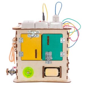 Развивающая игрушка IWOODPLAY Бизикуб с блоком электрики (фото modal nav 6)