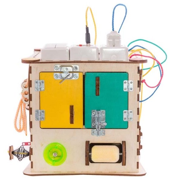 Развивающая игрушка IWOODPLAY Бизикуб с блоком электрики (фото modal 6)
