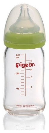 Pigeon Бутылочка Перистальтик Плюс премиальное стекло, 160 мл с рождения (фото modal 1)