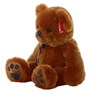 Мягкая игрушка Aurora Медведь тёмно-коричневый с коричневым бантиком 70 см (фото modal nav 2)