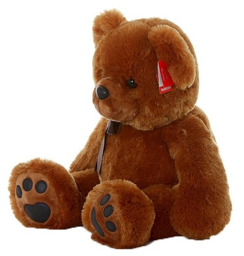 Мягкая игрушка Aurora Медведь тёмно-коричневый с коричневым бантиком 70 см (фото modal 2)