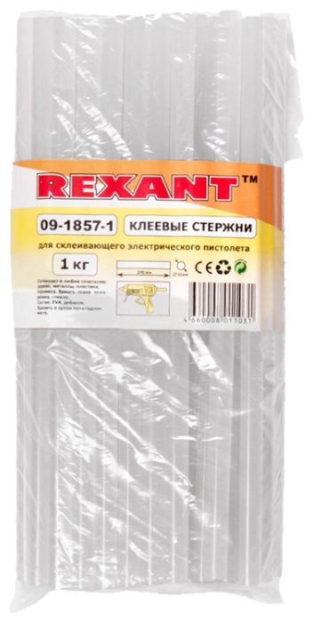 Стержни REXANT Клеевые стержни 11.2х270 мм (09-1857-1), 1 кг (фото modal 1)