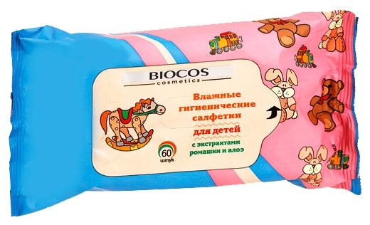 Влажные салфетки BioCos Для детей с экстрактами ромашки и алоэ (фото modal 1)