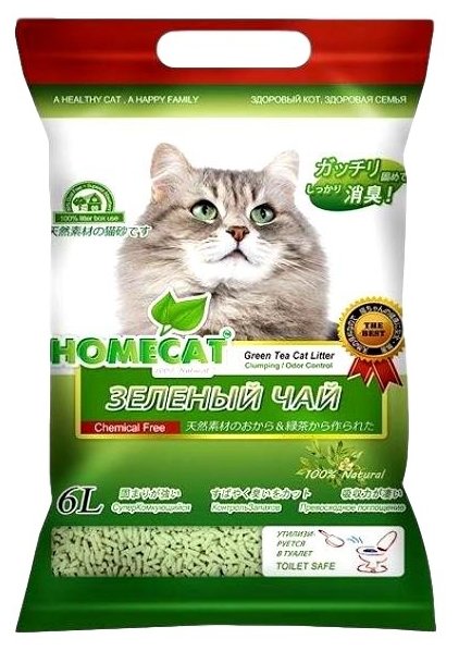 Наполнитель Homecat Эколайн Зеленый чай (6 л) (фото modal 1)
