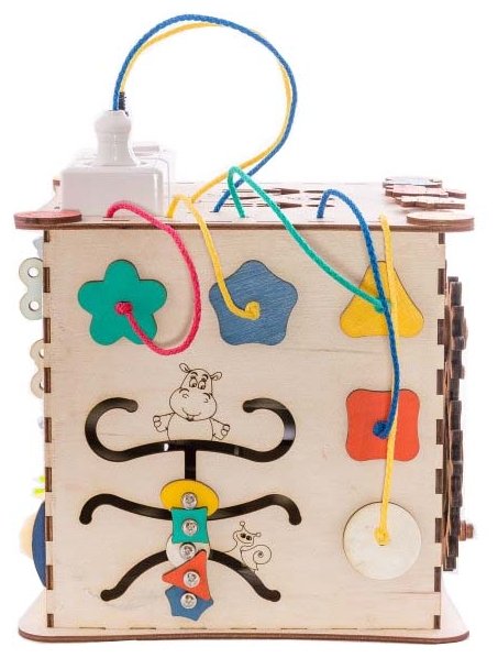 Развивающая игрушка IWOODPLAY Бизикуб с блоком электрики (фото modal 10)
