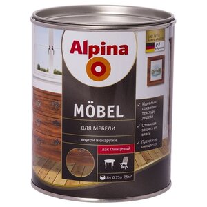 Лак Alpina Mobel глянцевый (0.75 л) (фото modal nav 1)