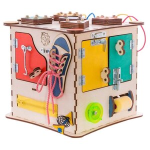 Развивающая игрушка IWOODPLAY Бизикуб без блока электрики (фото modal nav 6)