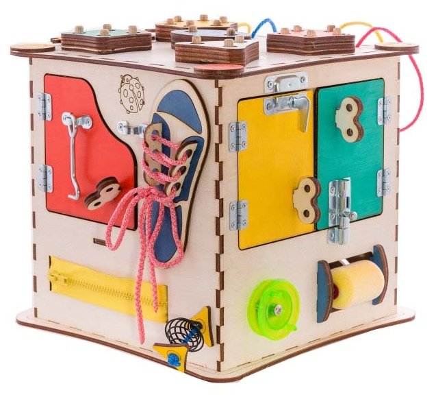 Развивающая игрушка IWOODPLAY Бизикуб без блока электрики (фото modal 6)