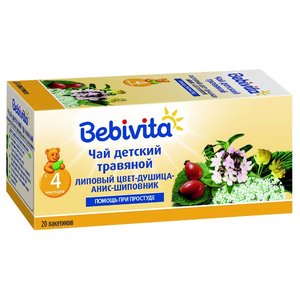 Чай Bebivita Липовый цвет, душица, анис, шиповник, c 4 месяцев 10 шт (фото modal nav 1)