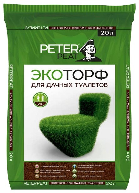 Экоторф PETER PEAT для дачных туалетов 20 л. (фото modal 1)