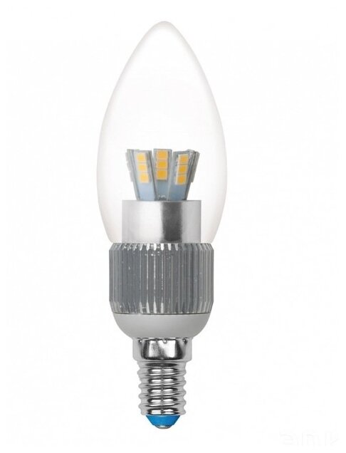 Лампа светодиодная Uniel UL-00010057, E14, C37P, 5Вт (фото modal 1)