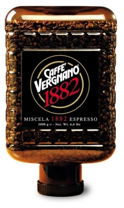 Кофе в зернах Caffe Vergnano 1882 Original, пластиковая банка (фото modal 1)