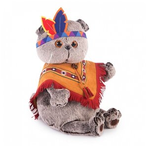 Мягкая игрушка Basik&Co Кот Басик в костюме индейца 19 см (фото modal nav 1)