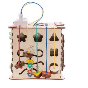 Развивающая игрушка IWOODPLAY Бизикуб с блоком электрики (фото modal nav 9)