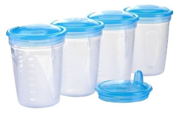 BabyOno Контейнеры для хранения грудного молока 200 мл + ложка (фото modal 1)