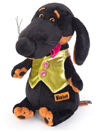 Мягкая игрушка Basik&Co Пёс Ваксон в жилетке 29 см (фото modal 1)