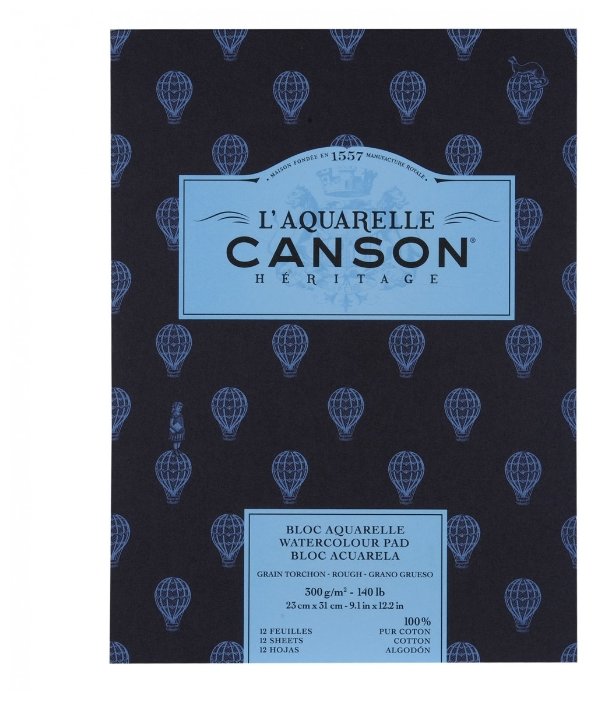 Альбом для акварели Canson Heritage Grain Torchon Rough 31 х 23 см, 300 г/м², 12 л. (фото modal 1)
