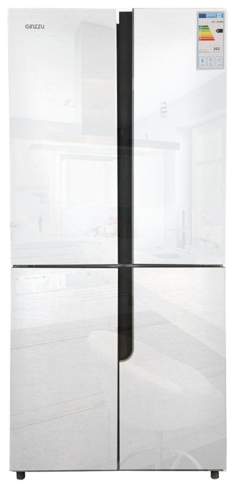Холодильник Ginzzu NFK-500 White glass (фото modal 1)