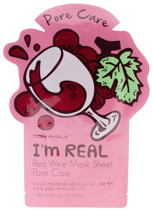 Tony Moly тканевая маска I’m Real Red Wine для сужения пор (фото modal 1)