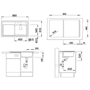 Врезная кухонная мойка Blanco Zenar 45S Silgranit PuraDur (фото modal nav 3)