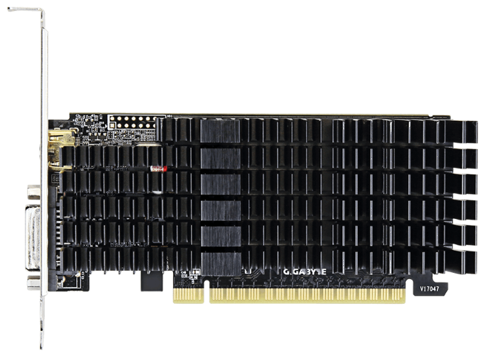 Видеокарта GIGABYTE GeForce GT 710 954Mhz PCI-E 2.0 2048Mb 5010Mhz 64 bit DVI HDMI HDCP Silent (фото modal 1)