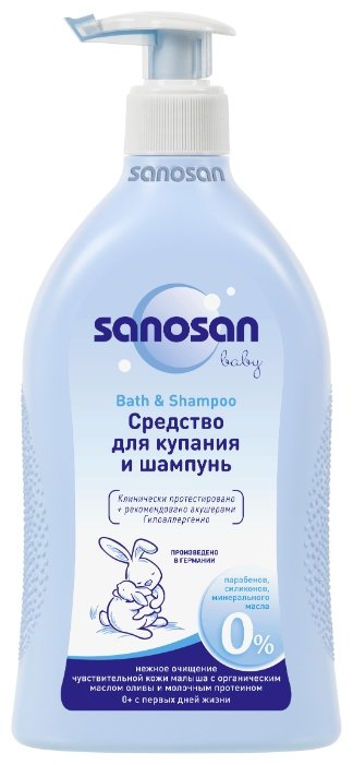 Sanosan Baby Средство для купания и шампунь (с дозатором) (фото modal 5)