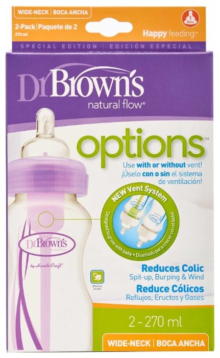 Dr. Brown's Бутылочки полипропиленовые с широким горлом Options 270 мл, 2 шт. с рождения (фото modal 8)