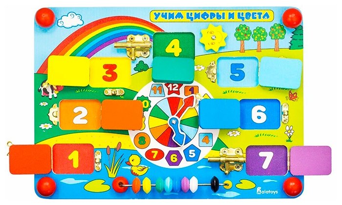 Бизиборд Alatoys Учим цвета и цифры (фото modal 2)