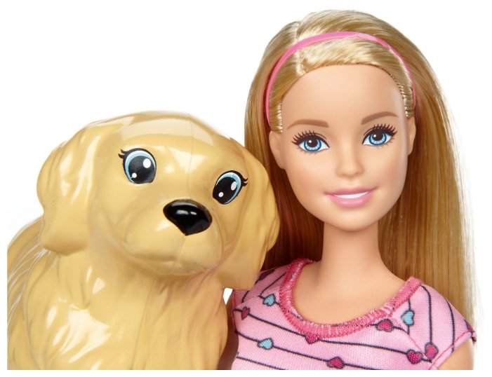 Кукла Barbie и собака с новорожденными щенками, 29 см, FDD43 (фото modal 9)