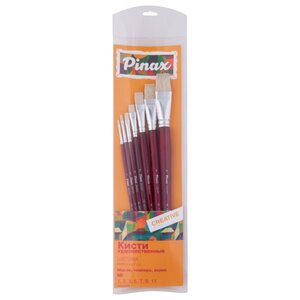 Набор кистей Pinax Creative, щетина, плоские, с длинной ручкой, 7 шт. (фото modal nav 1)