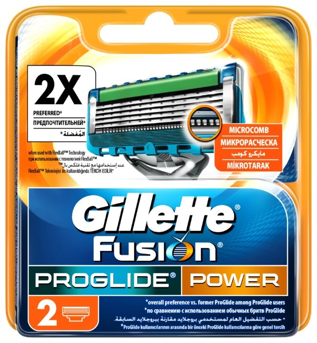 Сменные лезвия Gillette Fusion ProGlide Power (фото modal 1)