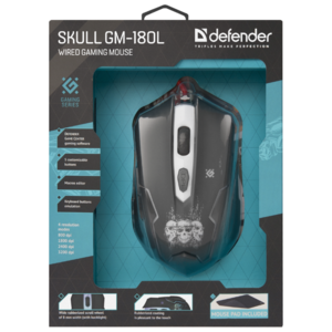 Мышь Defender Skull GM-180L Black USB (фото modal nav 16)